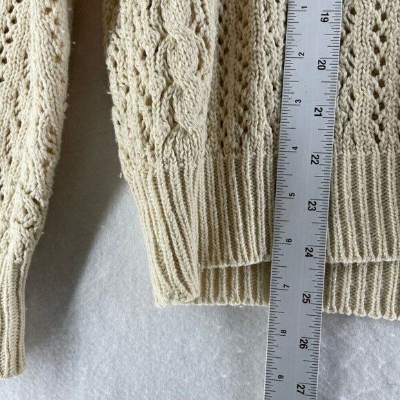 Coincidence & Chance Sweater Women's Sz XS/S Beige Knitted Round Neck Pullover - Picture 5 of 10